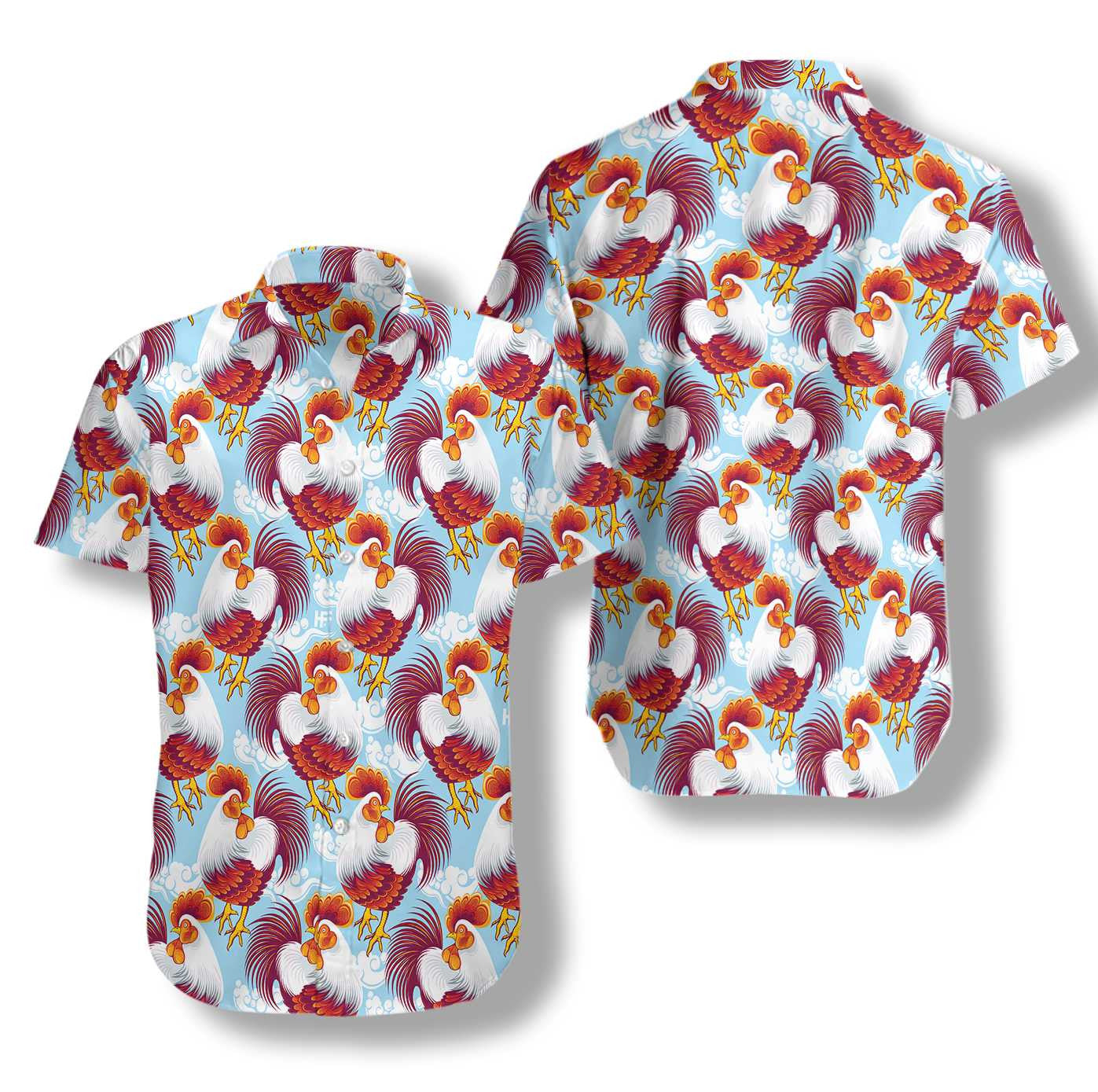 On The Farm Beautiful Chickens Hawaiian Shirt,Hawaiian Shirt Gift, Christmas Gift