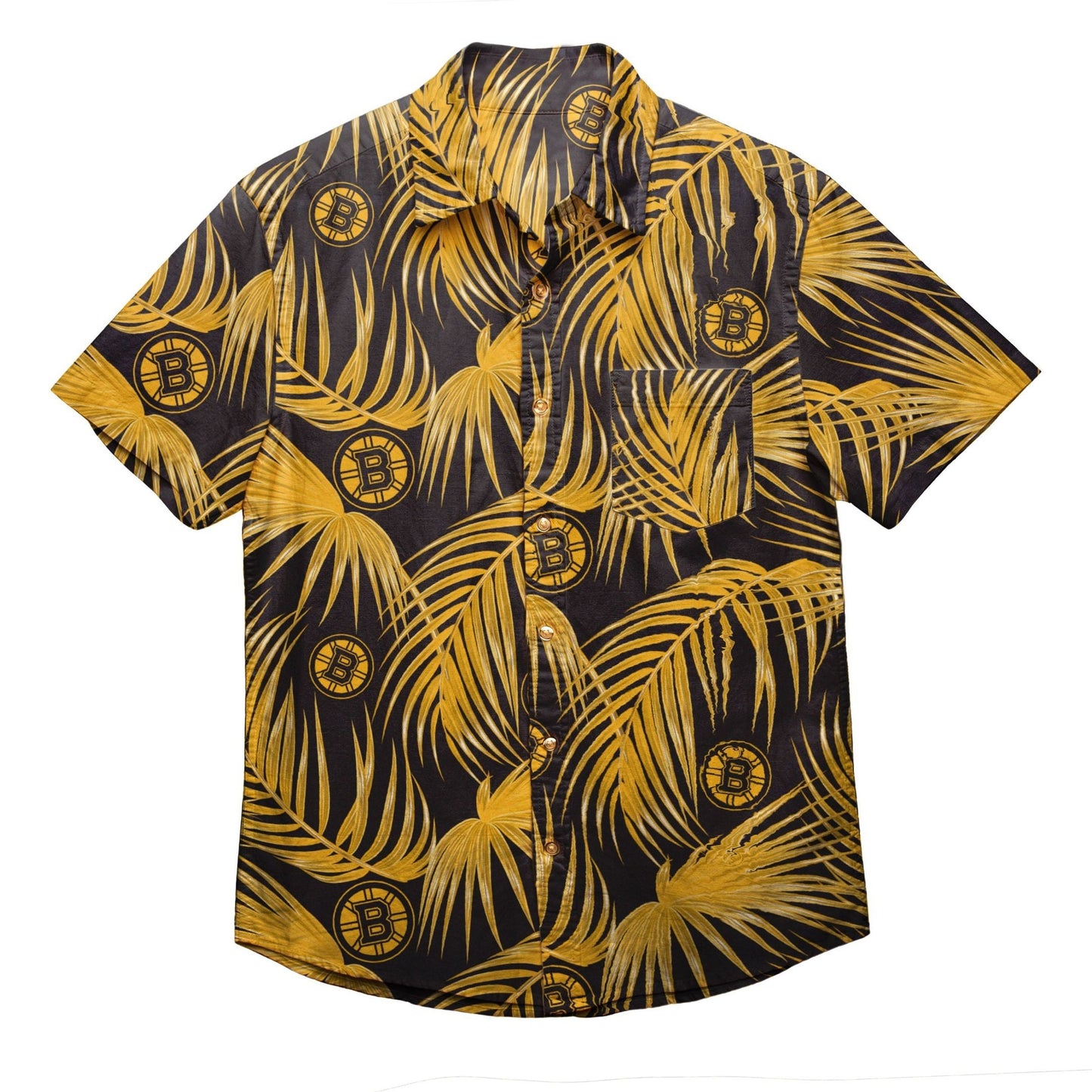 Boston Bruins Nhl Mens Hawaiian Aloha Button Up Shirt Hawaiian Shorts Beach Short Sleeve,Hawaiian Shirt Gift, Christmas Gift