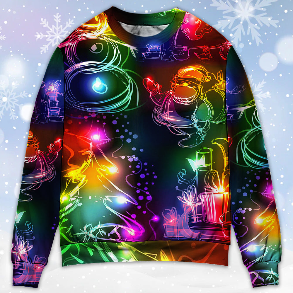 Crann Nollag Daidí na Nollag Fear Sneachta Neon Stíl Éadrom Geansaí Nollag Gránna, Bronntanas Nollag, Bronntanas Nollag 2024