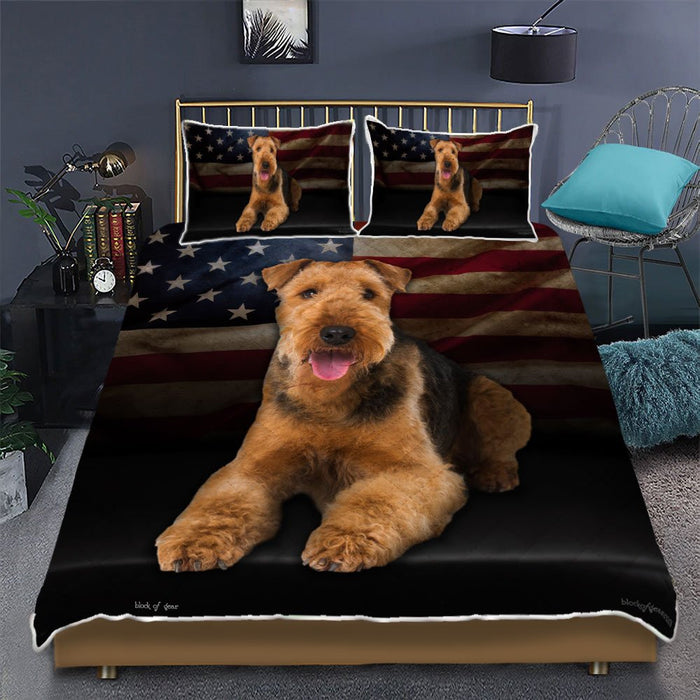Airedale Terrier Dog Quilt Bedding Set Bedroom Set Bedlinen 3D,Bedding Christmas Gift,Bedding Set Christmas