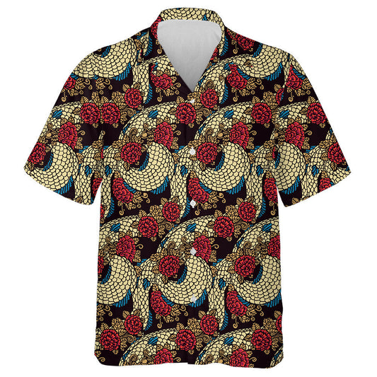 Chinese Dragon Texture In Asian Style' Hawaiian Shirt, Hawaiian For Gift