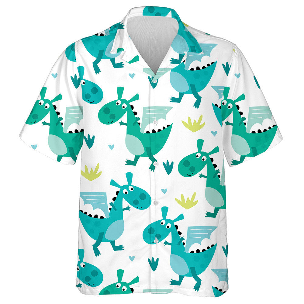 Cute Baby Green Dragons Vintage Style Hawaiian Shirt, Hawaiian Shirt Gift, Christmas Gift