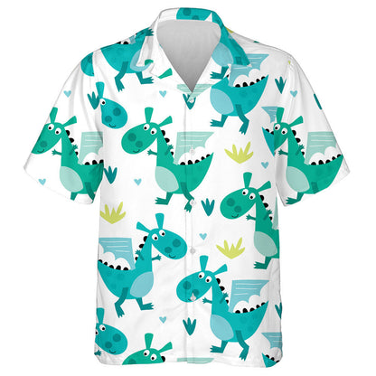 Cute Baby Green Dragons Vintage Style Hawaiian Shirt, Hawaiian Shirt Gift, Christmas Gift