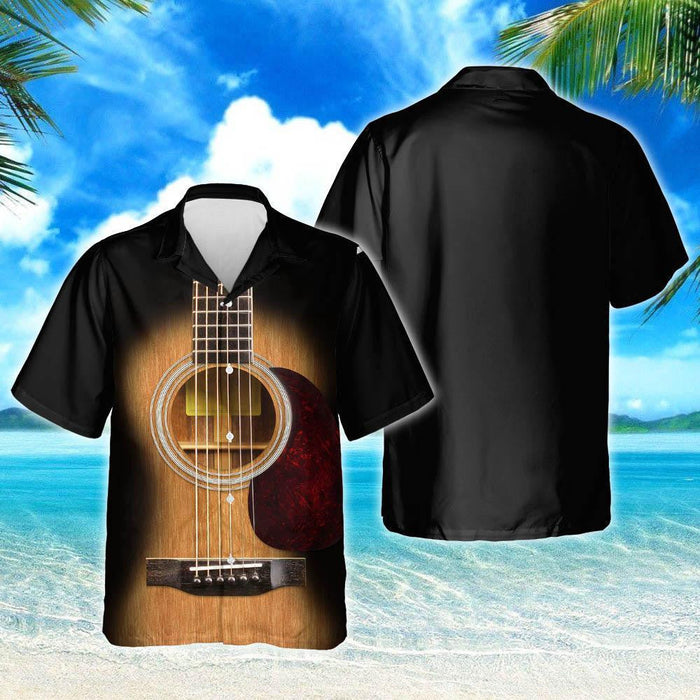 Acoustic Guitar Musical Instrument Pattern Summer Vibes Hawaiian Shirt, Hawaiian Shirt Gift, Christmas Gift