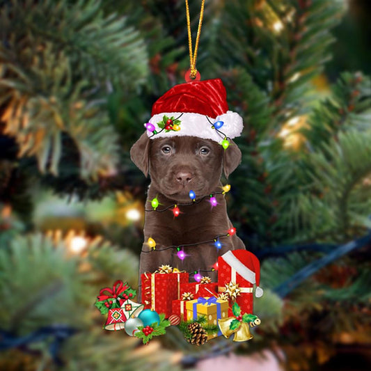 CHOCOLATE Labrador-Dog Be Christmas Tree Hanging Christmas Plastic Hanging Ornament, Happy Christmas Ornament, Christmas Gift, Christmas Decoration