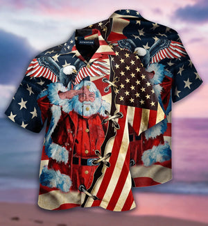 Love Country Patriotism America Christmas Design Hawaiian Shirt, Hawaiian Shirt Gift, Christmas Gift