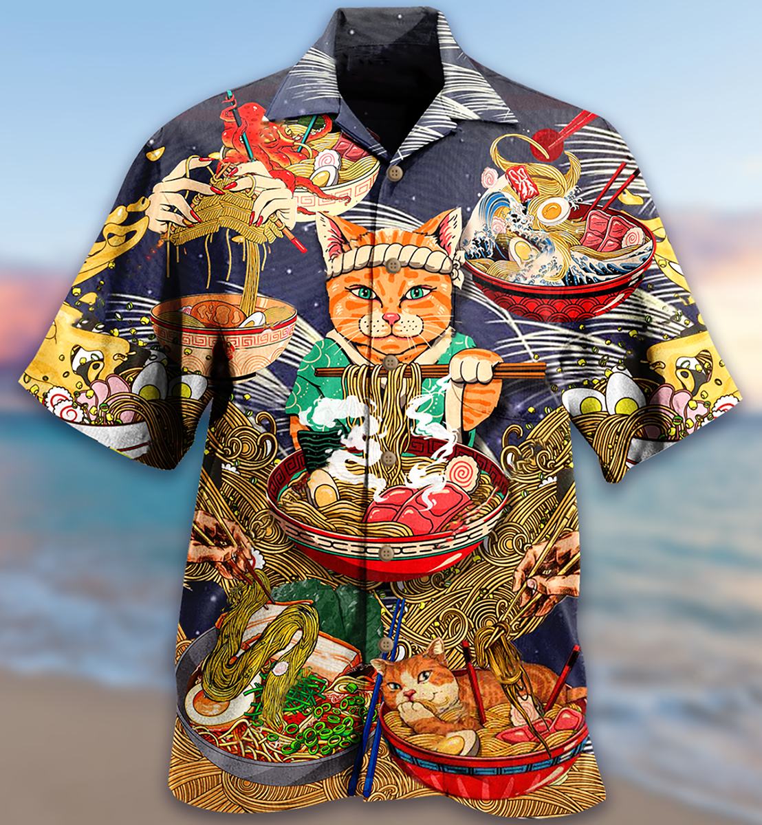 Cats Eating Lovely - Hawaiian Shirt, Hwaiian For Gift