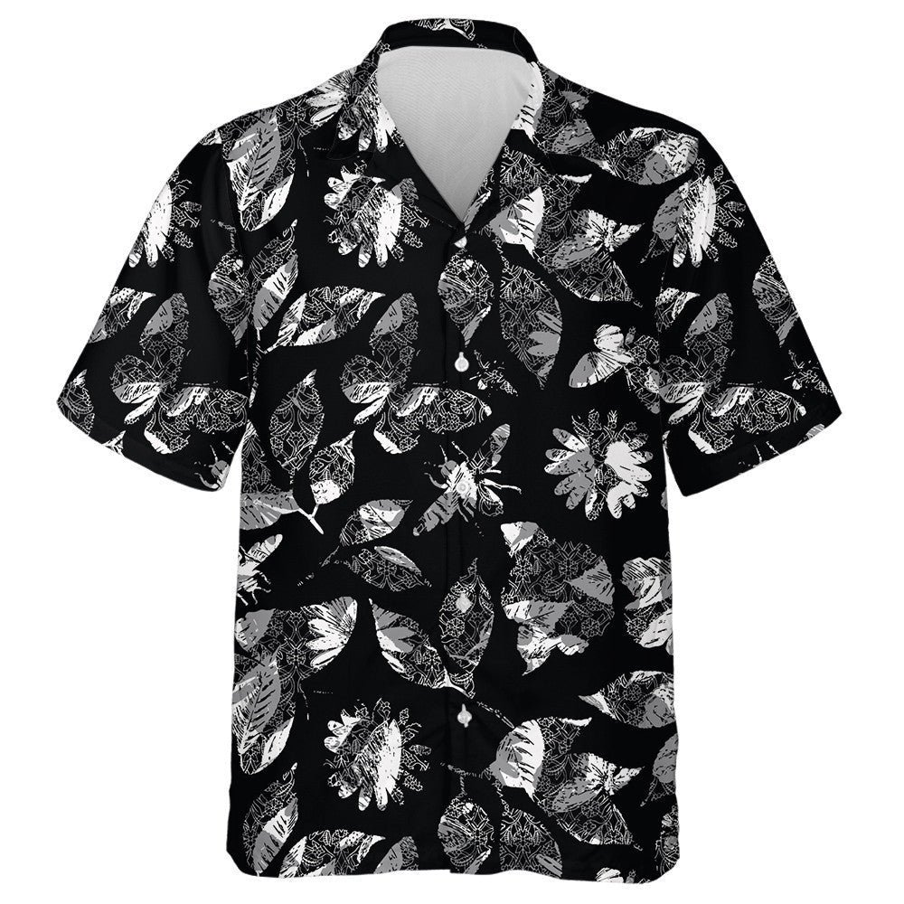 Natural Summer Abstract Florals Butterflies And Bee Hawaiian Shirt, Hawaiian Shirt Gift, Christmas Gift