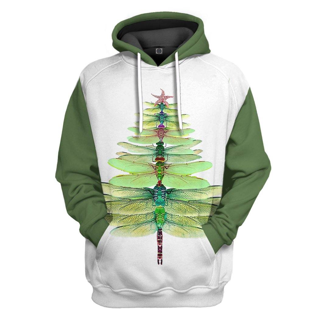 3D Dragonfly Crann Nollag Chustaim Tshirt Hoodie Éadaí