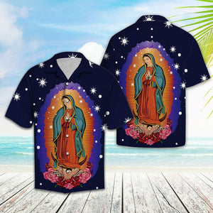 Our Lady Of Guadalupe Pattern Hawaiian Shirt,Hawaiian Shirt Gift, Christmas Gift