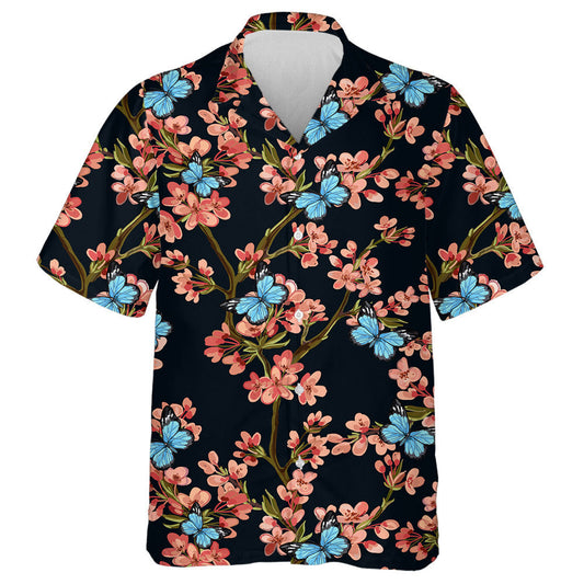 Féileacáin Le Bláthanna Trópaiceacha Seapánacha Léine Earraigh Haváís, haváís le haghaidh bronntanais