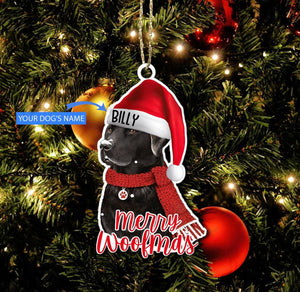 Black Labrador-Merry Woofmas Personalized Ornament, Christmas Ornament Gift, Christmas Gift, Christmas Decoration