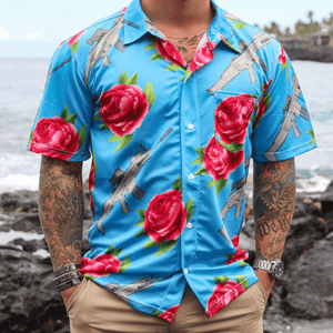 Aloha Roses Hawaiian Shirt, Hawaiian Shirt Gift, Christmas Gift