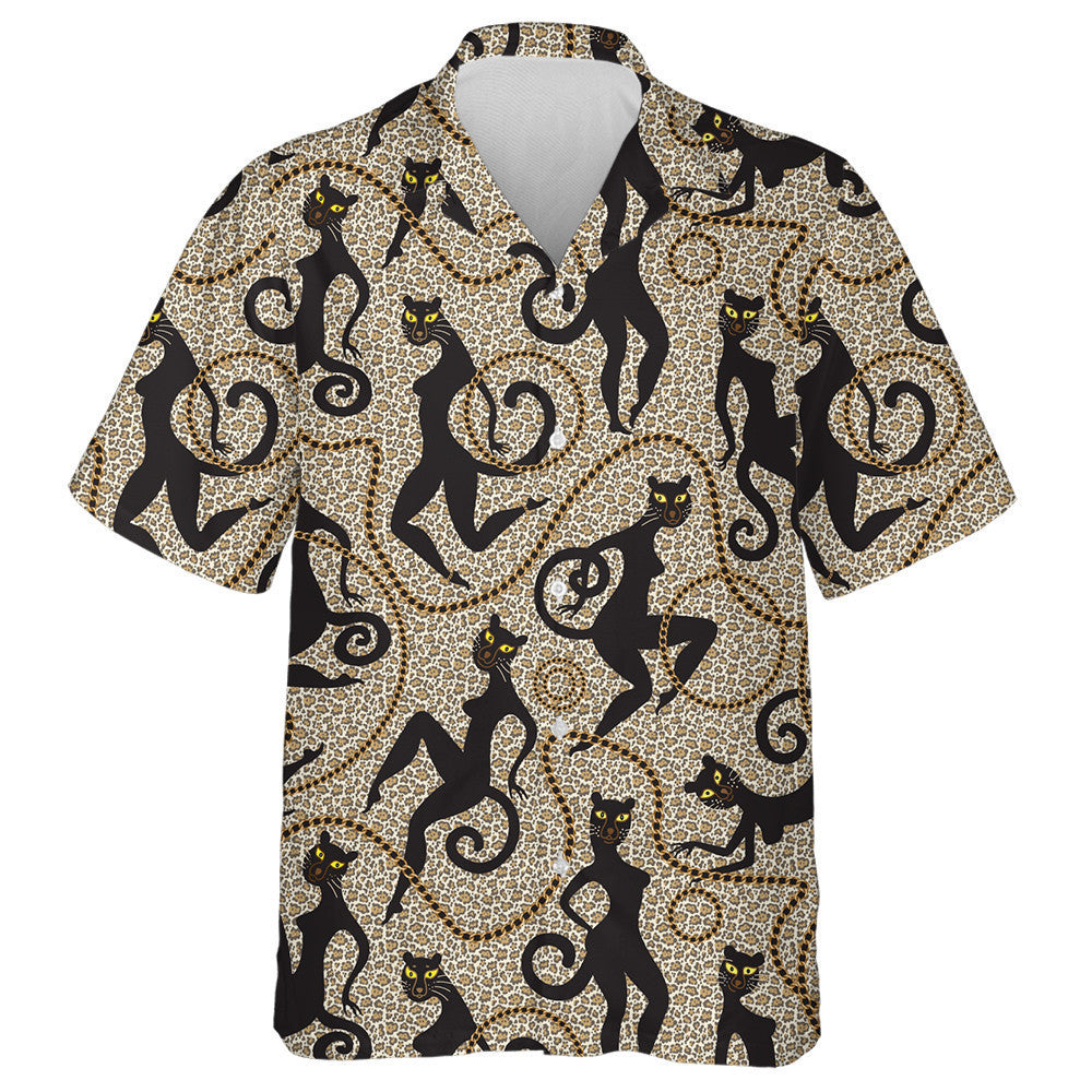 Leopard Africa With Flower And Leaf Garden Hawaiian Shirt, Hawaiian Shirt Gift, Christmas Gift