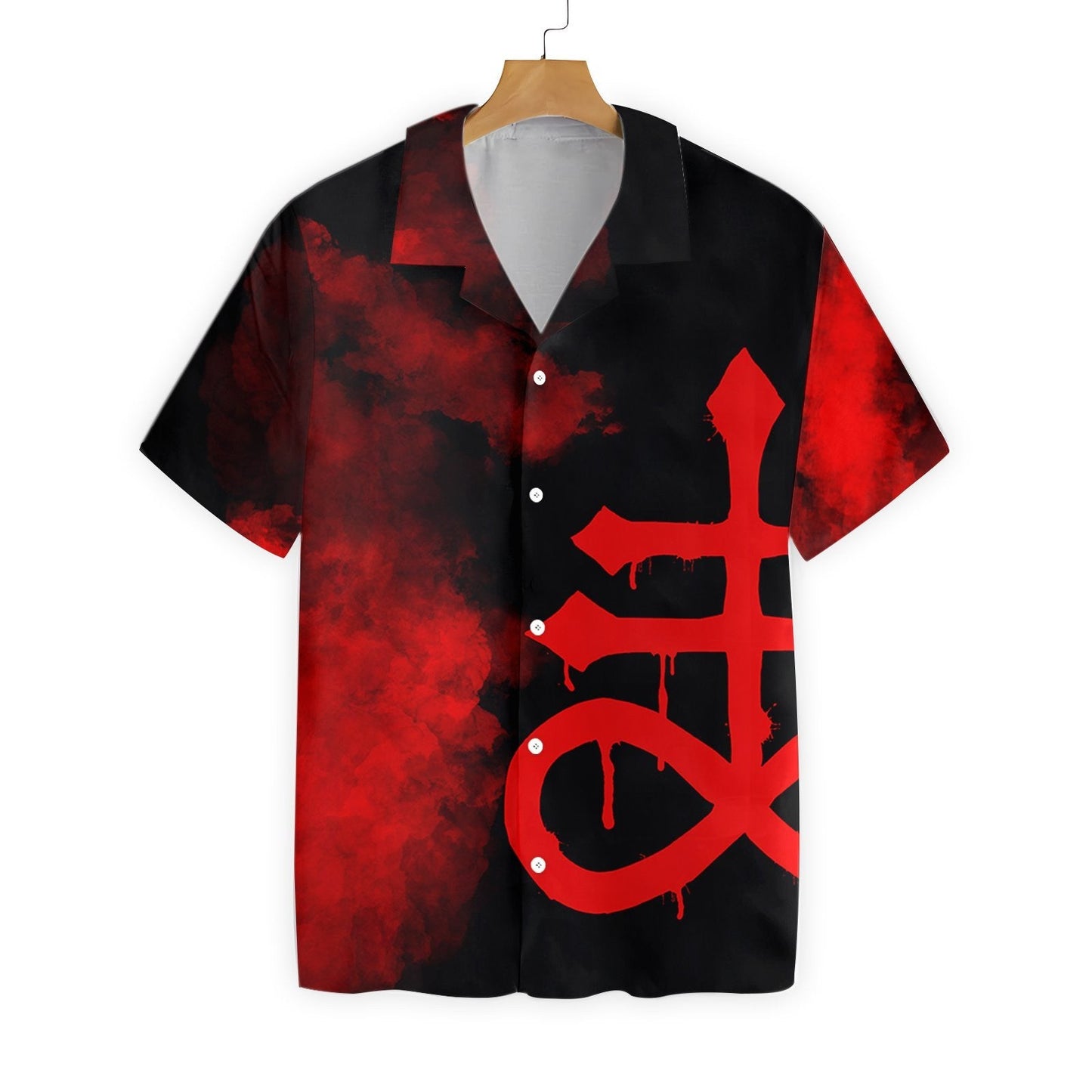 Levithan Satanic Gotach Gotach Téama Dubh Agus Dearg Léine Haváís, Bronntanas Léine Haváís, Bronntanas Nollag