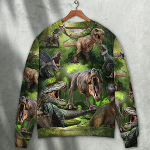 Dinosaur Cool In The Forest Style Ugly Christmas Sweater, Christmas Gift, Gift Christmas 2024