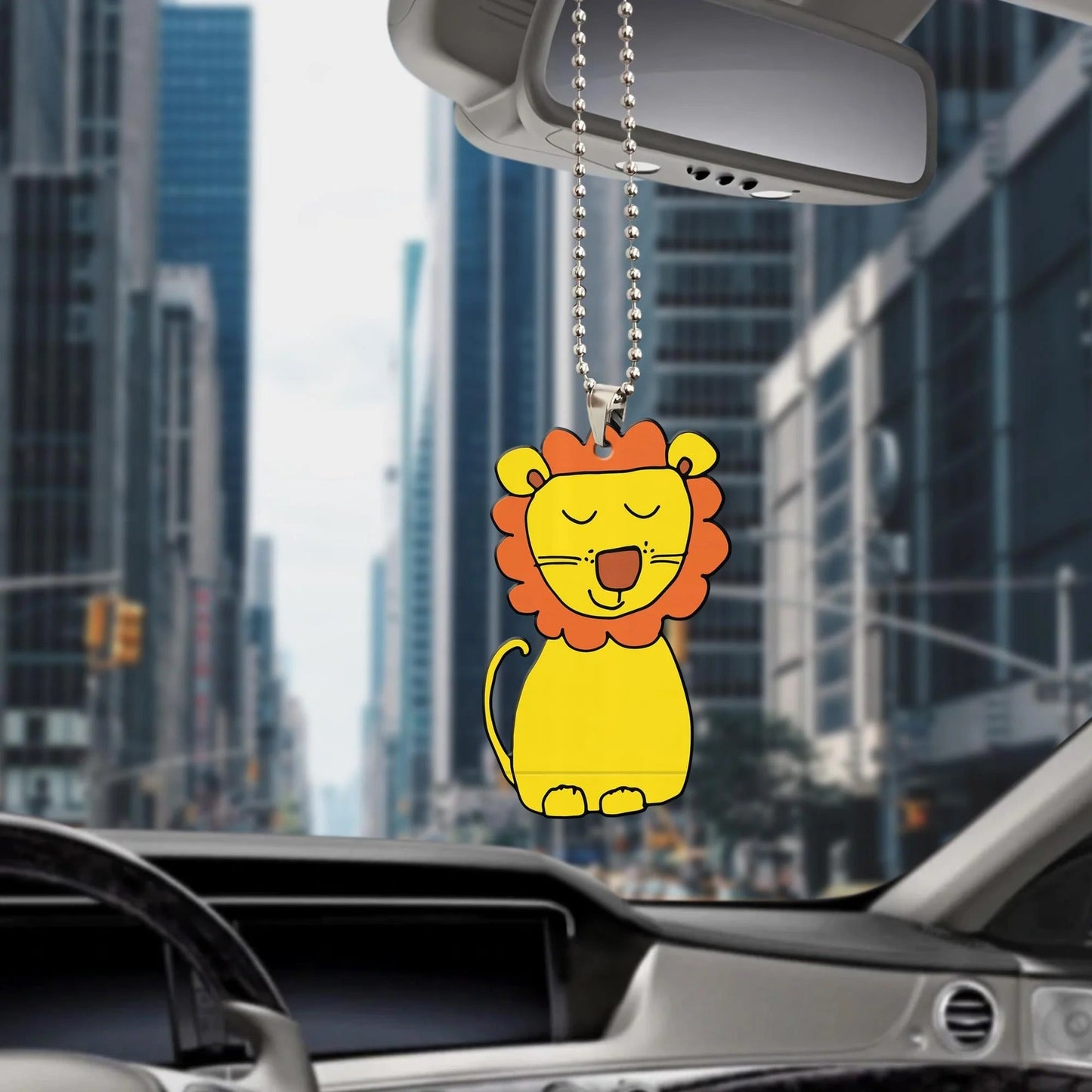 Ornáid Car Crochta Leon Adorable Le Féar Cactus Agus Lorg, Maisiú Nollag