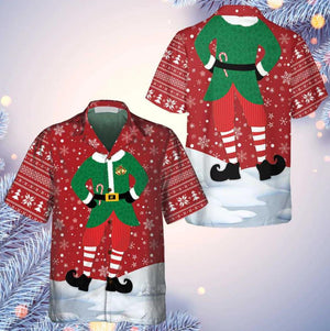 Unique Christmas Elf Costume Design Hawaiian Shirt, Hwaiian For Gift