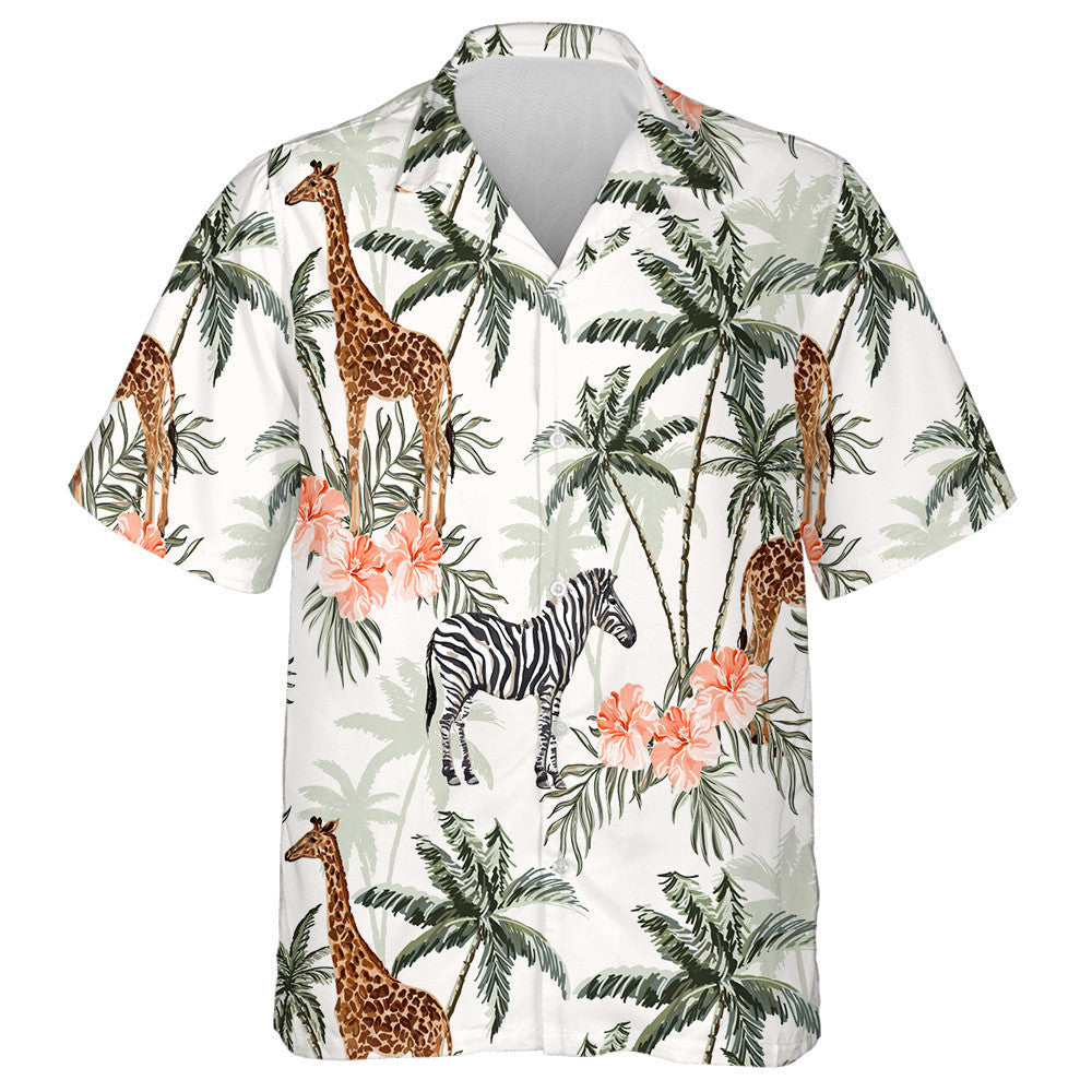 Sioráf agus Séabra Péinteáil Láimhe i Léine Haváí patrún Jungle, Bronntanas Léine Haváís, Bronntanas Nollag