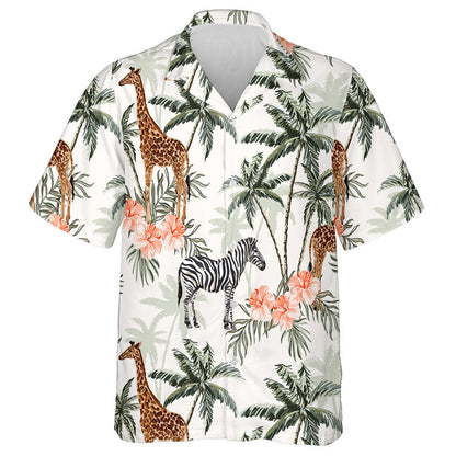 Sioráf agus Séabra Péinteáil Láimhe i Léine Haváí patrún Jungle, Bronntanas Léine Haváís, Bronntanas Nollag