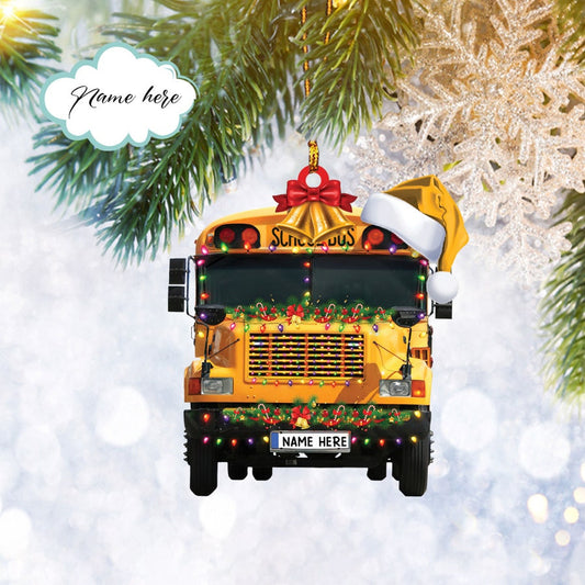 Custom School Bus FLAT 2D Christmas Ornament, Bus Driver Gifts, Christmas Tree Ornament, Home Decor, Sport Gifts, Christmas Gift, Christmas Decoration