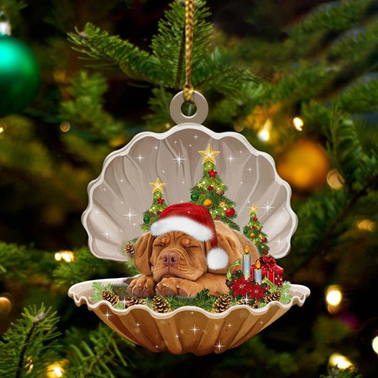 Cute Dogue De Bordeaux Sleeping in Pearl Dog Christmas Ornament Flat Acrylic, Christmas Gift,Christmas Decoration