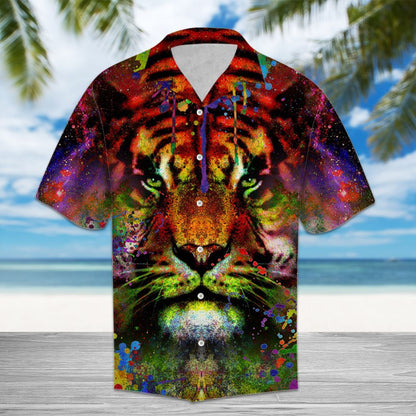 Colorful Tiger Hawaiian Shirt, Hwaiian For Gift