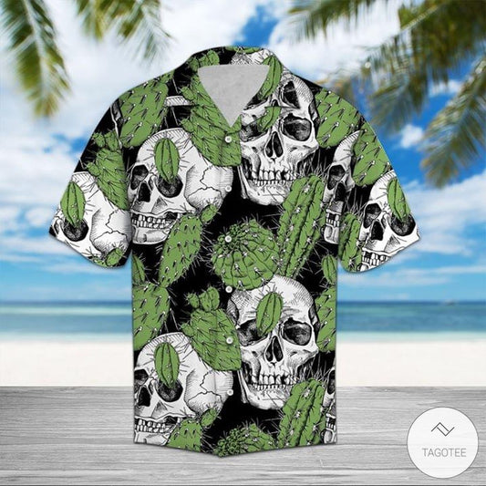 Cactus Skulls Pattern Hawaiian Shirt_ Hawaiian Shirts -Hawaiian Shirt Gift, Christmas Gift