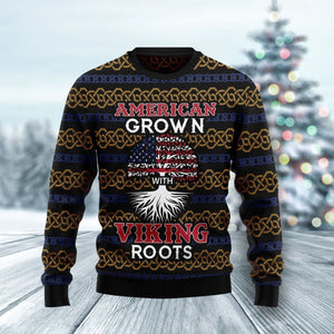 American Grown With Viking Roots Ugly Christmas Sweater, Christmas Ugly Sweater,Christmas Gift,Gift Christmas 2022