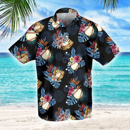 Baseball Summer Vibe Tropical Hawaiian Aloha Aloha Shirts Hawaiian Shorts Beach Short Sleeve_,Hawaiian Shirt Gift, Christmas Gift