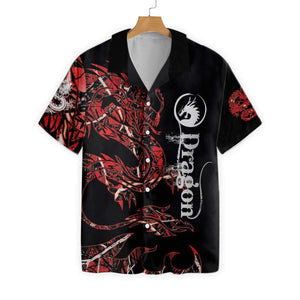 The Red Dragon Style Pretty Ornamental Hawaiian Shirt,Hawaiian Shirt Gift, Christmas Gift