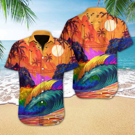 The Beauty Of Nature Lgbt Sunset Design Hawaiian Shirt, Hawaiian Shirt Gift, Christmas Gift