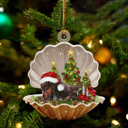 Cocker Spaniel2-Sleeping Pearl in Christmas Two Sided Christmas Plastic Hanging Ornament, Christmas Decoration