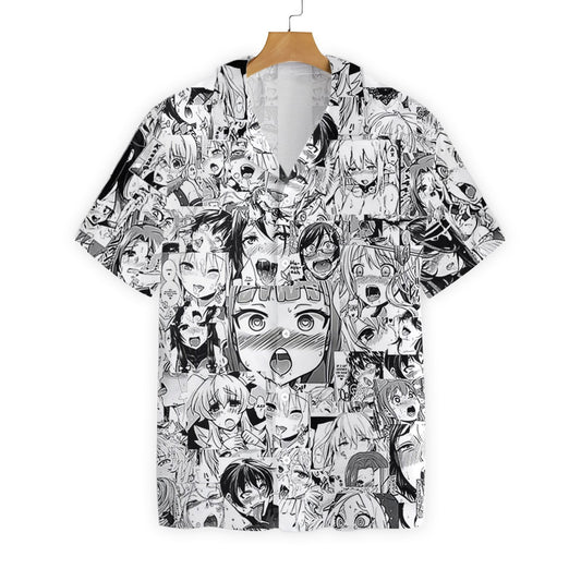 Sketching Style Hot Chick Anime Design Hawaiian Shirt,Hawaiian Shirt Gift, Christmas Gift