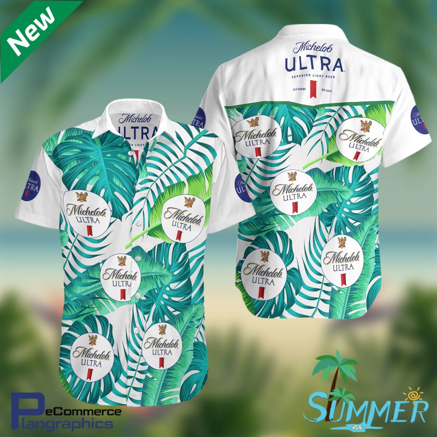 Michelob Ultra Beer Summer Hawaiian Aloha Shirt Hawaiian Shorts Beach Short Shirt, Hawaiian Shirt Gift, Christmas Gift