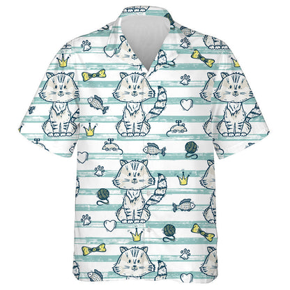 Cat Doodle Lámhdhéanta Agus Gabhálais Do Peataí Léine Haváís, Bronntanas Léine Haváíais, Bronntanas Nollag