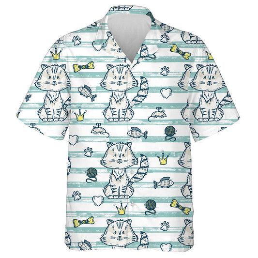 Cat Doodle Lámhdhéanta Agus Gabhálais Do Peataí Léine Haváís, Bronntanas Léine Haváíais, Bronntanas Nollag