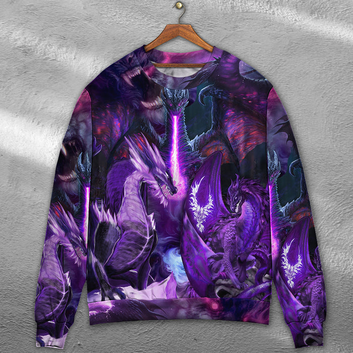 Dragon Dark Purple Lightning Art Style Ugly Christmas Sweater, Christmas Gift, Gift Christmas 2024