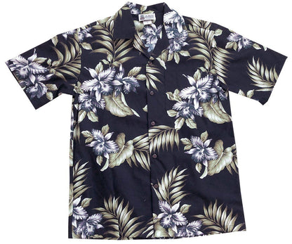 Orchid Triple Black Hawaiian Aloha Shirt Hawaiian Shorts Beach Short Sleeve, Hawaiian Shirt Gift, Christmas Gift