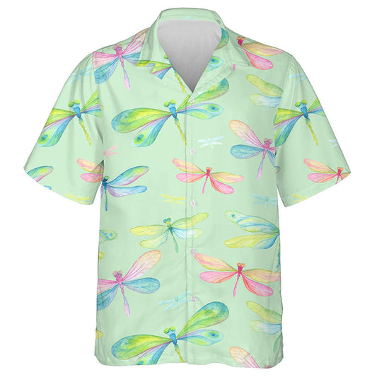 Bright Flying Dragonfly Blue And Turquoise Colors Hawaiian Shirt, Hawaiian Shirt Gift, Christmas Gift