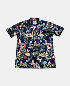 Santa Claus At Hawaiian Beach Print Shirt, Christmas Hawai, Hawai Tshirt Gift