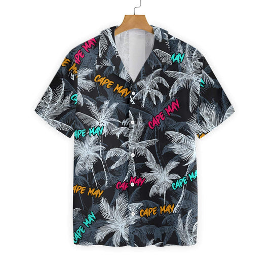 Cape May Coconut Tree Seamless Pattern Hawaiian Shirt, Hawaiian For Gift