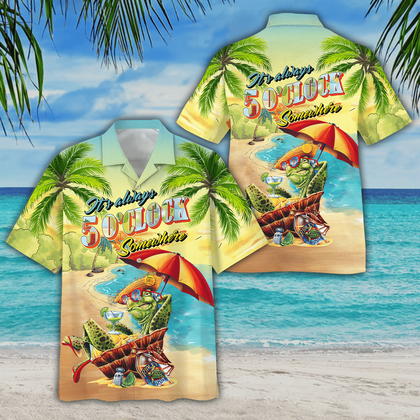 Turtle Chilling On The Beach Design Hawaiian Shirt, Hawaiian For Gift