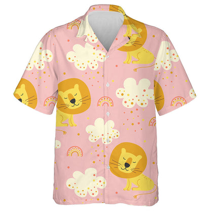 Funny Cartoon Lion Clouds And Colored Rain Hawaiian Shirt, Hawaiian Shirt Gift, Christmas Gift