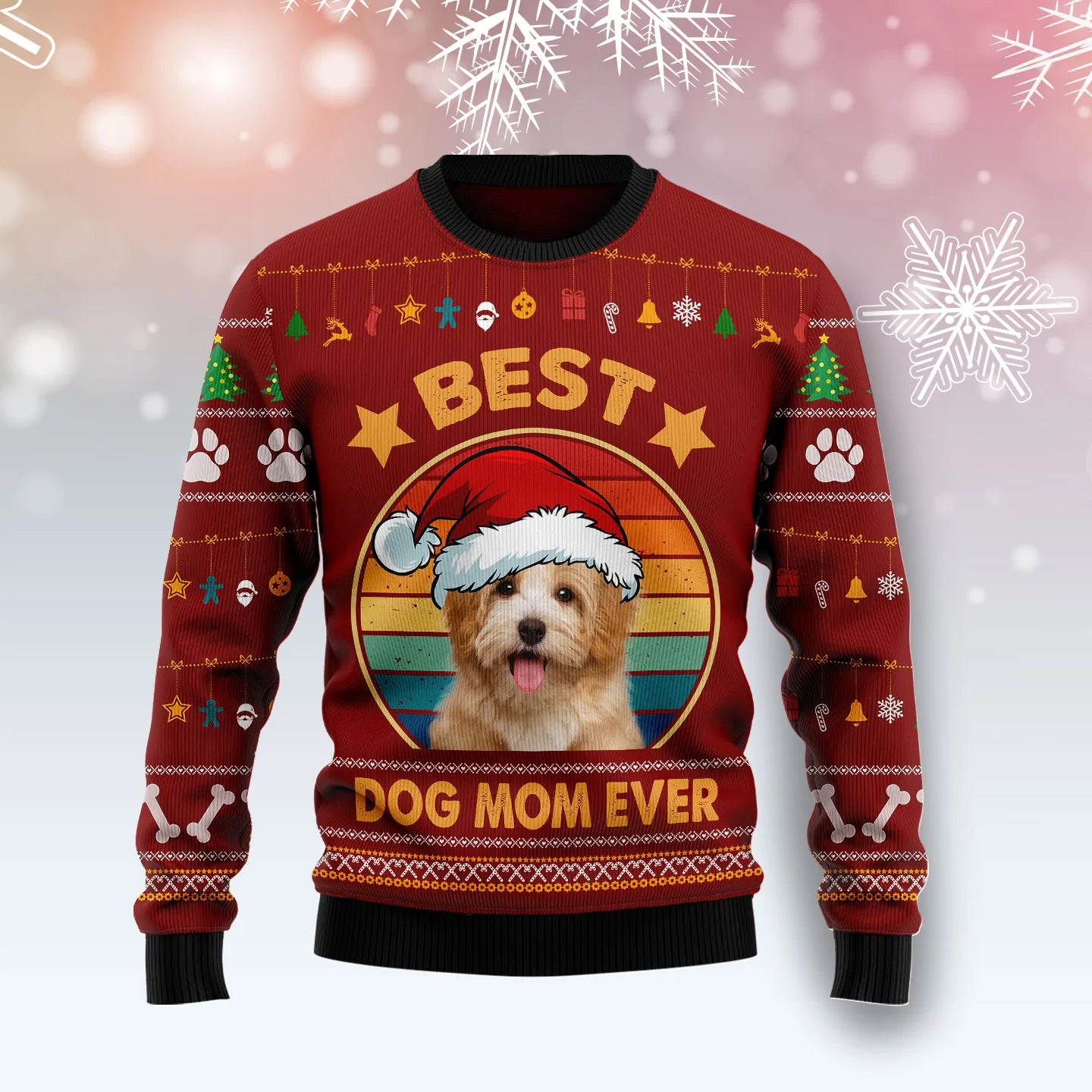 Havanese Best Dog Mom Ever Ugly Christmas Sweater,Christmas Ugly Sweater,Christmas Gift,Gift Christmas 2024