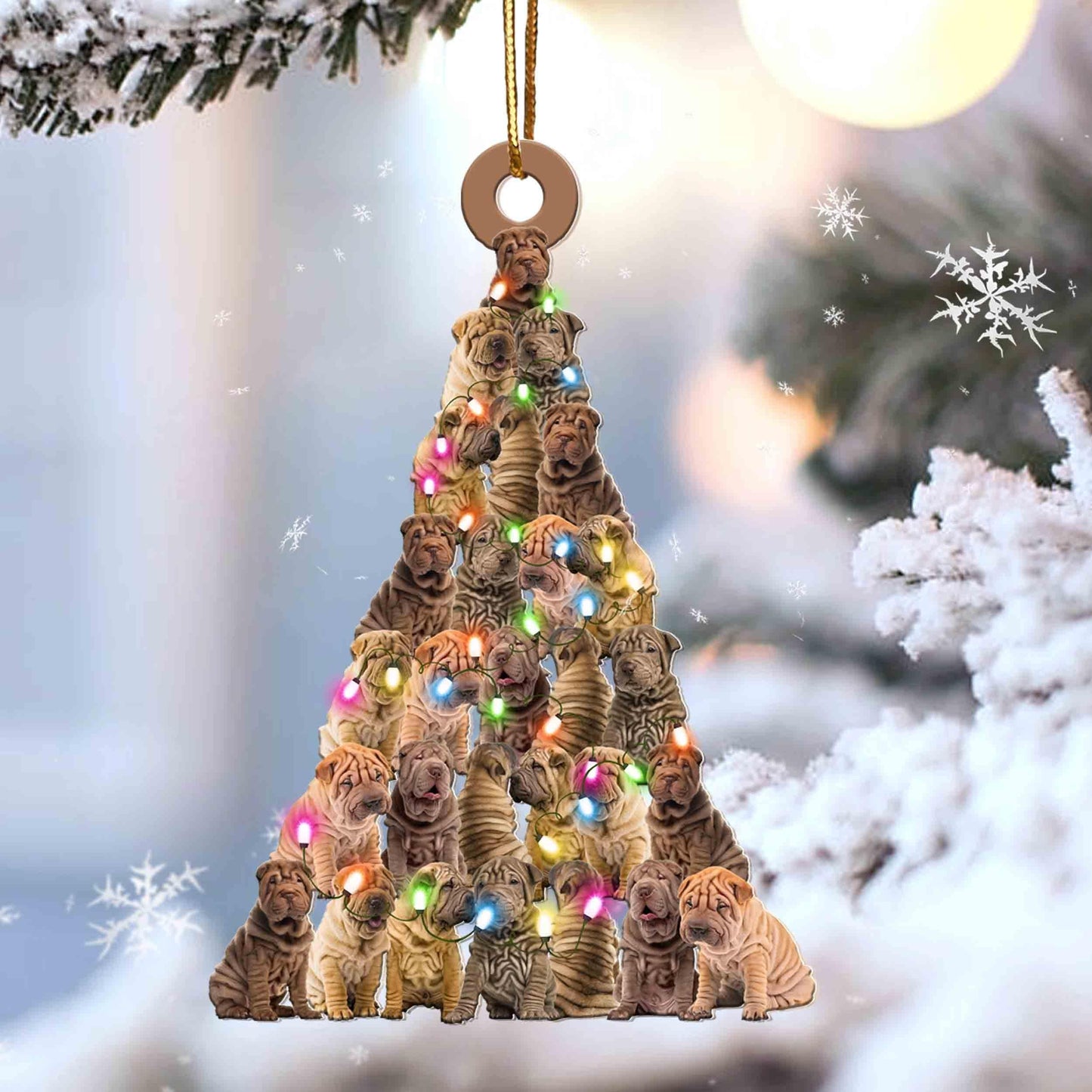 Shar Pei Lovely Tree Gift For Shar Pei Lover Gift For Dog Lover Ornament,Christmas Gift,Christmas Decoration