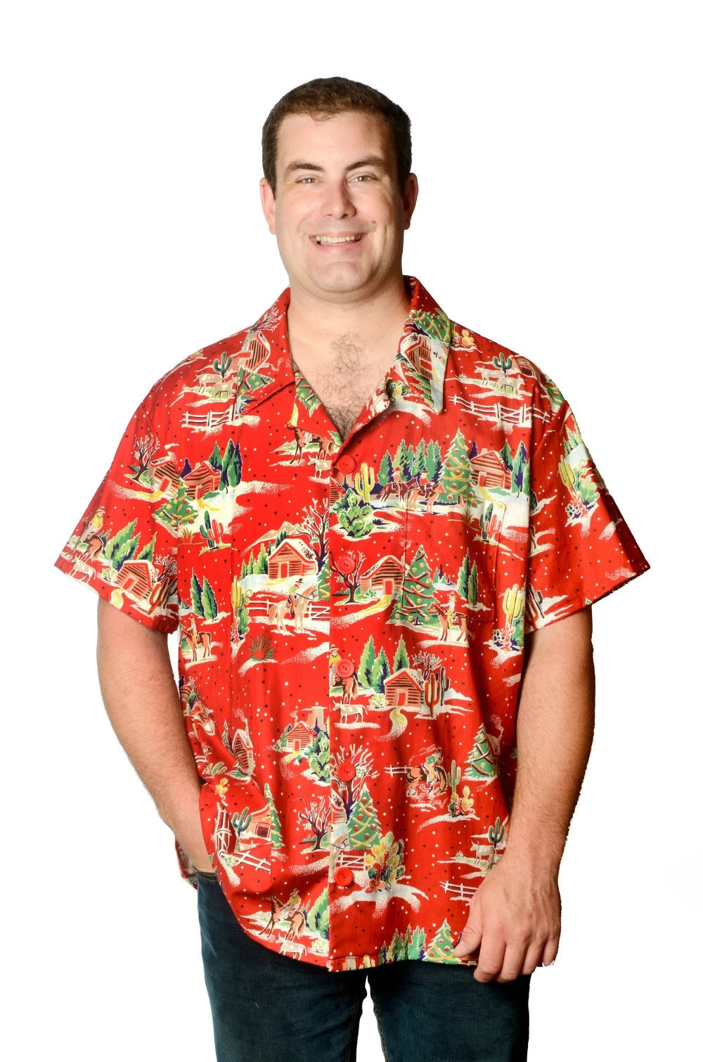Christmas In The Country Christmas Design Hawaiian Shirt, Hawaiian For Gift