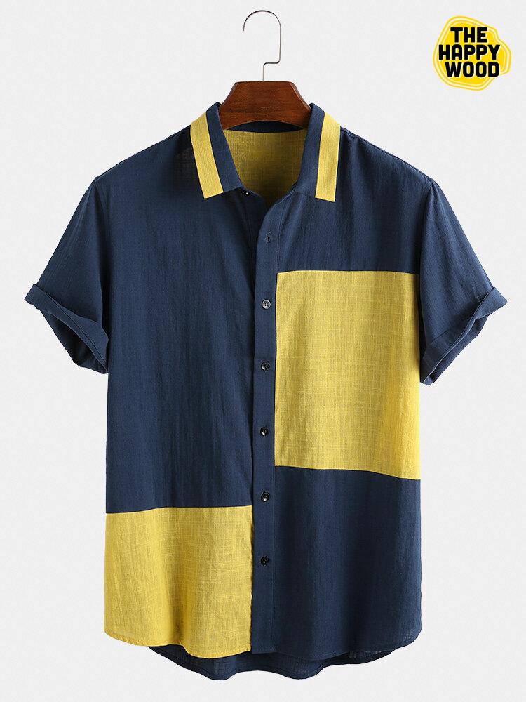 Color Block Hawaiian Hawaii Shirt, Hwaiian For Gift