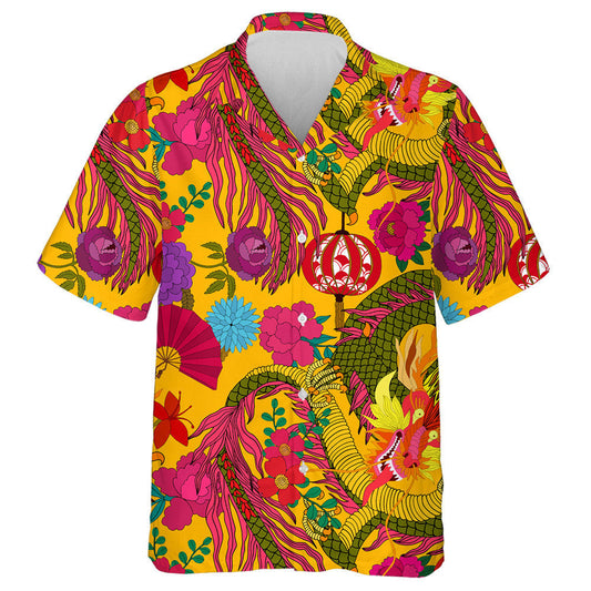 Ealaín Síneach Lámhtharraingthe Lantern Dragon Agus Bláthanna Léine Haváís, Bronntanas Léine Haváíais, Bronntanas Nollag