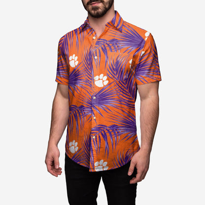 Clemson Tigers Hawaiian Button Up Shirt_Hawaiian Shirt Gift, Christmas Gift